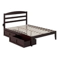 thumbnail image 2 of Warren Lit Plateforme en Bois Massif avec Tiroirs de Rangement Ensemble de 2 Grand Espresso, 2 of 16