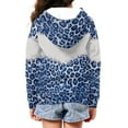 thumbnail image 4 of FUIALDOLG Boys Girls Hoodies Blue Leopard Printed Cute Hooded Jacket Lightweight 11-13 Years Long Sleeve Zip Up Sweatshirt for Kids, 4 of 7