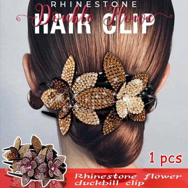 Jeweled flower outlet hair clip