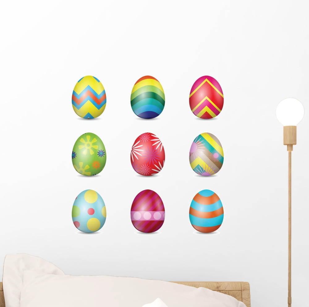 Colorful Easter Eggs Wall Decal Sticker, Wallmonkeys Peel & Stick Vinyl