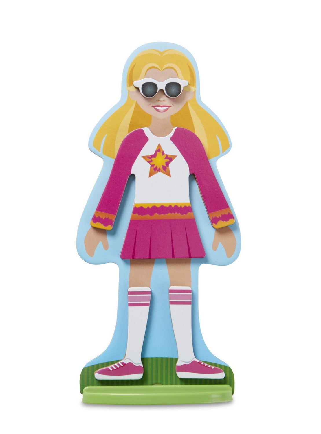 Melissa & Doug Fashion Friends Magnetic Dress-Up Wooden Dolls Pretend Play Set (2 Dolls, 2 Stands, 42 Wooden Magnets)