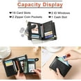 thumbnail image 4 of Small Wallets for Women Leather RFID Blocking Bifold Double Zipper Pockets Wallet Card Case Purse with 2 ID Windows, 4 of 6