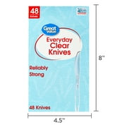 Great Value Everyday Clear Plastic Knives, 48 Count