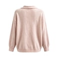 thumbnail image 5 of HCYSFG Womens Oversized Bow Tie Sweater Cowl Neck Long Sleeve Relaxed Fit Solid Color Fall Pullover Casual Everyday Wear Knit Tops, 5 of 5