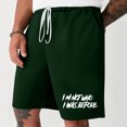 thumbnail image 2 of Mens Casual Shorts Lace-Up Elástico Cintura Bolsillo Ejercicio Fitness Hogar Pantalones de Media Longitud para Diario, 2 of 4