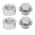 thumbnail image 1 of 1 Pair M18 x 1.5mm Oxygen Sensor Weld-on Mounting Plugs, Notched Style, with Zinc Plated Cap for Car, 1 of 4
