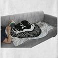 thumbnail image 6 of Lion Soft Flannel Fleece Blanket, Animalistic Background Layout with the Roar Joined Handwriting Majestic Mane with Strokes, Cozy Plush for Indoor and Outdoor Use, 50" x 70", Black, by Ambesonne, 6 of 6