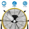 thumbnail image 3 of Achazel 24 Inch Industrial Drum Fan,Ultra Quiet Variable Speed 7800 CFM High Velocity Floor Fan with DC Motor for Warehouse Workshops Garage Cooling Yellow, 3 of 7