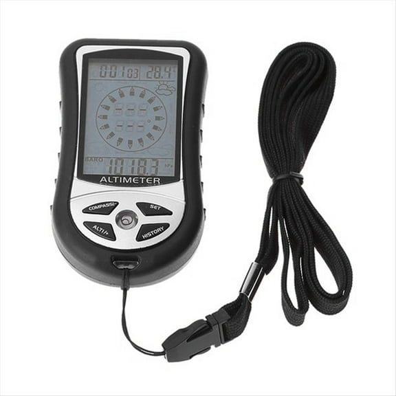 Rollbacks & More Multifunctional Digital Altimeter, Black LCD Compass, Outdoor Hiking Compass Altimeter