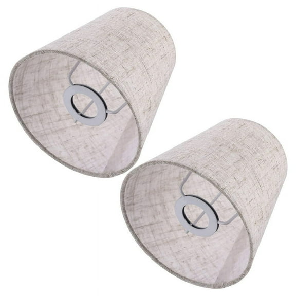 2X Small Lamp Shade Cloth Lamp Cover Chandelier Lamp Dust Cover Fabric Lamp Accessory for Table Lamp and Floor Light,2 x Lamp Shade,Linen color