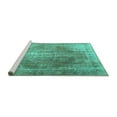 thumbnail image 2 of Ahgly Company Machine Washable Indoor Square Persian Turquoise Blue Traditional Area Rugs, 4' Square, 2 of 4