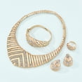 thumbnail image 3 of Conjunto de joyas de moda HUOGUO de 5 piezas de aleación de oro para mujer, 3 of 5