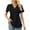 Black, variant on Summer Tops for Women Lapel V Neck Ruched Tunic Tops Dressy Casual Comfy Travel Blouse Fashion