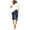 Dark Blue, variant on Bermuda Shorts for Women 2024 Summer Casual Knee Length Beach Drawstring Shorts Loose Cute Vacation Wear Fashion Clothes(Khaki,L)