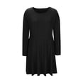 thumbnail image 6 of Xdegoge Knit Ribbed Dress for Women Long Sleeve A Line Midi Dresses with Crew Neck and Fitted Waist, Casual Office Wear, 6 of 7