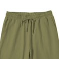 thumbnail image 7 of Spring Summer Men's Solid Color Cotton Casual Pants Drawstring Comfort Fit, 7 of 7