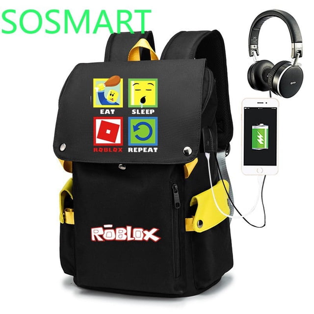 Roblox-Mochila de mundo Virtual para estudiantes de primaria y secundaria, morral escolar de dibujos animados de Anime para niños y niñas