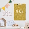 thumbnail image 5 of FMSHPON Gold Glitter Clipboard Hardboard Wood Nursing Clip Board and Pull for Standard A4 Letter 13x9 inches, 5 of 6