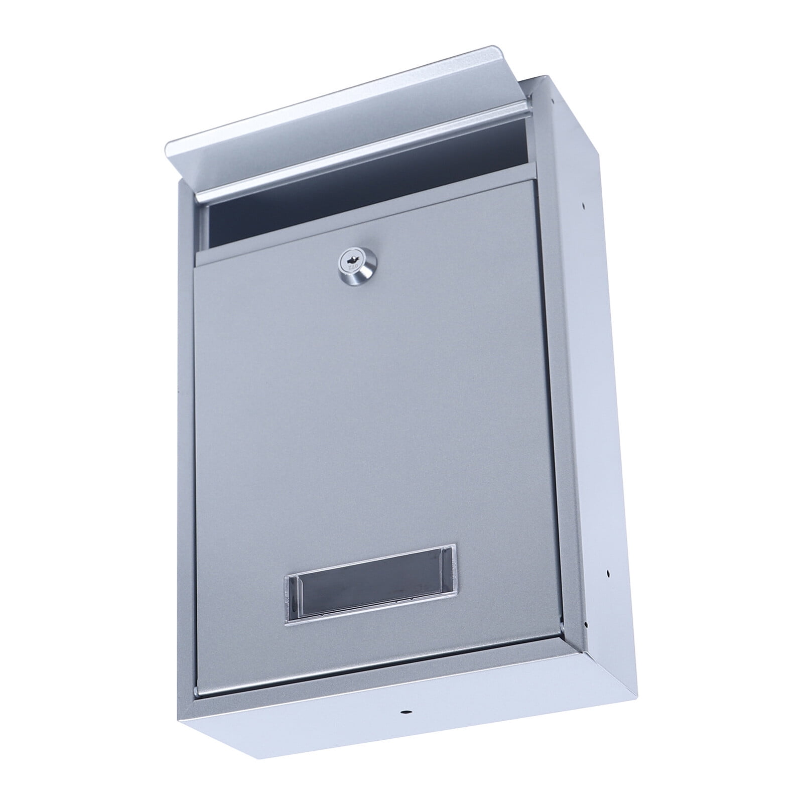 Wall-Mount Mailbox with Keys, Locking Drop Box with Clear Window, Indoor and Outdoor