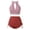 R591/Red, variant on Vividxx Womens Bikini Sets Women Hollow Out Striped Prints Lacing Backless Swimwear Summer Two Piece Swimsuit Beach Bikini Comfortable Vacation Beachwear