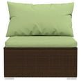 thumbnail image 4 of vidaXL 7 Piece Patio Lounge Set with Cushions Poly Rattan Brown, 4 of 11