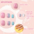 thumbnail image 2 of Topekada 120 Pcs Kids Fake Nails Press-on Nails,Pre-glue Full Cover, Glitter Gradient Color Rainbow Short False Nail Art Kits Set for Girls(Multicolor), 2 of 7
