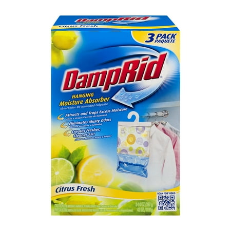 DampRid Hanging Moisture Absorber Citrus Fresh - 3 PK, 3.0 PACK