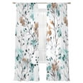 thumbnail image 7 of Teal Brown Spring Floral Sheer Curtains 84 Inch Length 2 Panels Set, Summer Botanical Abstract Voile Window Treatment Rod Pocket Curtains Sheers Drapes for Bedroom/Living Room/Kitchen 52"x84"x2, 7 of 7
