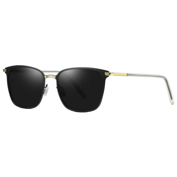 Gafas de sol polarizadas UV400 de moda Retro marco cuadrado de Metal elimina el deslumbramiento gafa Abanopi Lente G15 dorada y negra