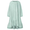 thumbnail image 1 of Children's Clothes Ruffle Loose Long Sleeve Round Neck Dress Cute Children's Princess Dress, 1 of 1