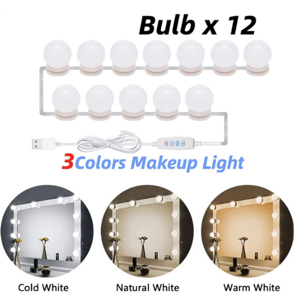 12 LED Vanity Mirror Lights Kit, Hollywood Style Dimmable LED Light Bulbs , Makeup Lights
