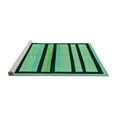 thumbnail image 2 of Ahgly Company Machine Washable Indoor Square Abstract Turquoise Blue Modern Area Rugs, 5' Square, 2 of 4