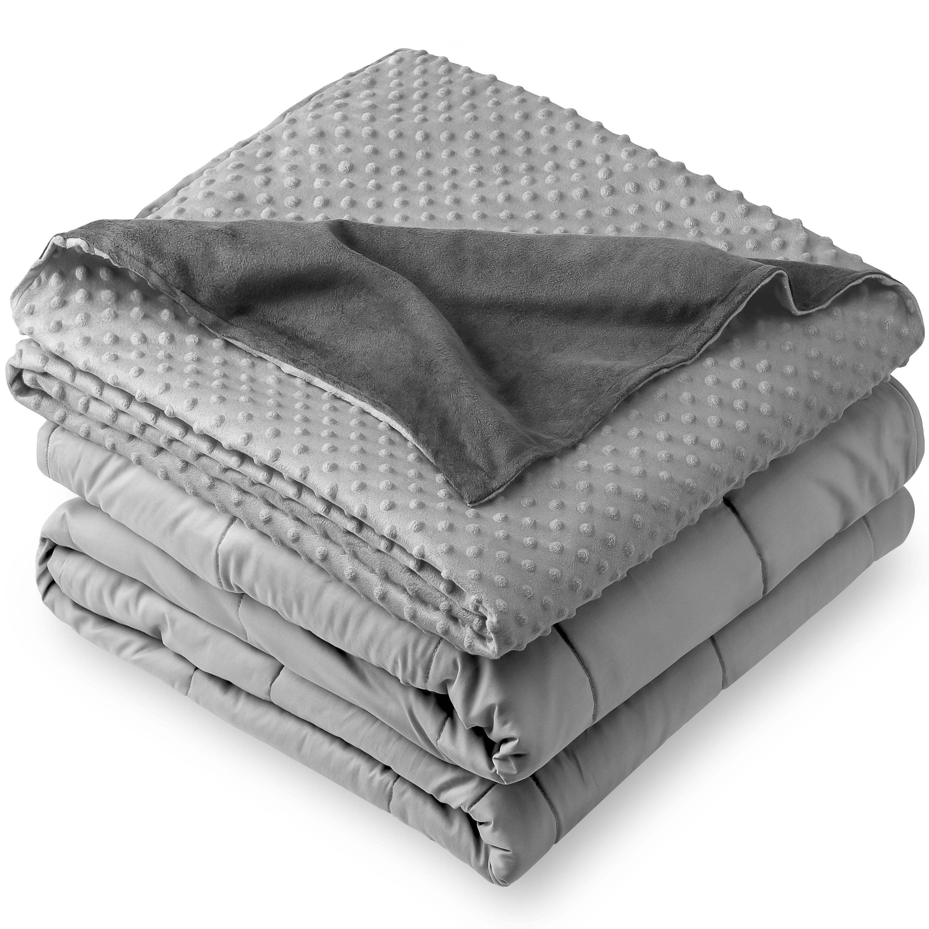 Bare Home Weighted Blanket with Cover Improved Heavy Blanket with Premium Glass Beads Grey w