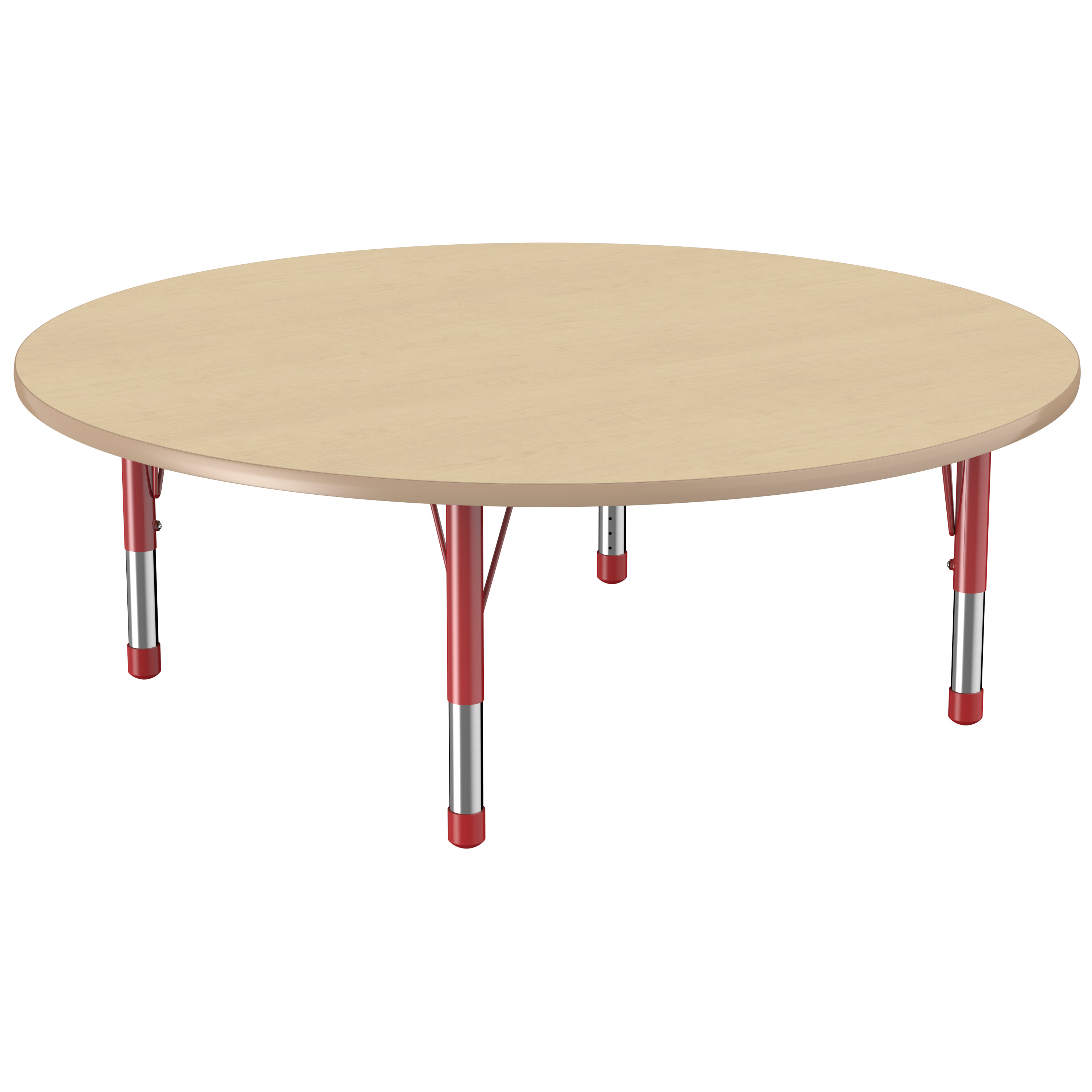 ECR4Kids 60in Round Everyday TMold Adjustable Activity Table Maple
