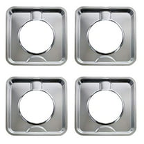 Kitchen Basics 101 Made in the USA SGP-400 4 Pack Chrome Square Gas Range Drip Pan Directly Replaces 786333, AP6011553, PS11744751, WP786333