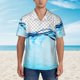 thumbnail image 2 of Fotbe Crystal Clear Water Splash Camisa Hawaiana para Hombre Unisex – Camisa Casual de Verano con Botones de Manga Corta de Algodón y Lino,3X-Large, 2 of 7