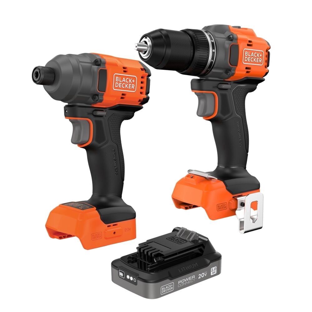 BLACK+DECKER 20V MAX* POWERCONNECT Cordless Brushless Drill/Driver and Impact Driver Combo Kit (Battery & Charger Included)