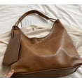 thumbnail image 6 of CoCoMangos 2 Pcs Slouchy PU Leather Crescent Hobo Bags Women Satchels Shoulder Bag Crossbody Purse Trendy Top-handle Tote Handbag, 6 of 7