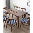 thumbnail image 5 of Navy Blue Striped Chair Seat Covers for Dining Room Stretch Chair Seat Covers Set of 4, Modern Farmhouse Blue White Stripes Chair Seat Protector Cushion Slipcovers for Kitchen Restaurant Office, 5 of 6