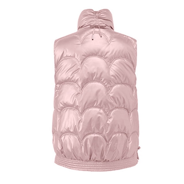 Gibobby Chalecos de mujer de vestir, Chaleco para mujer, cuello alto, ligero, con cremallera, acolchado, para mujer(Rosa,G)