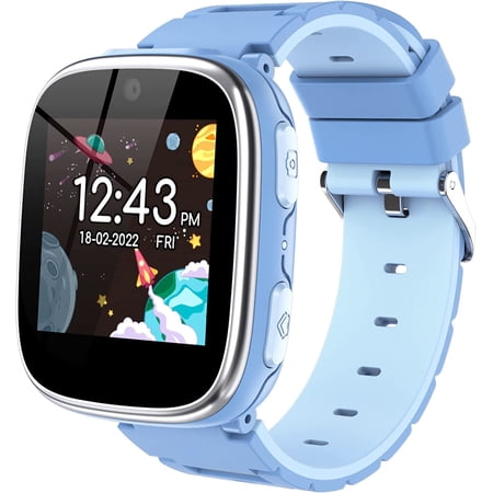 Smart Watches for Kids Boys Girls 4-10 with Audio Stories Pedometer Games Camera Music (Blue)