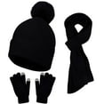 thumbnail image 2 of ZSQDM Women or Men Autumn Winter Warm Cute Hat Scarf Gloves Slouchy Three Pieces Winter Snow Knit Cap Screen Mittens Scarves Sets beanie Toddler Sun Hat Scarf Hat or Gloves Valve Stem Caps, 2 of 3
