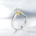 thumbnail image 4 of Gem Stone King 925 Silver and 10K Yellow Gold Ring Solitaire Ring Set With 7mm Round White Zirconia (Size 5), 4 of 4