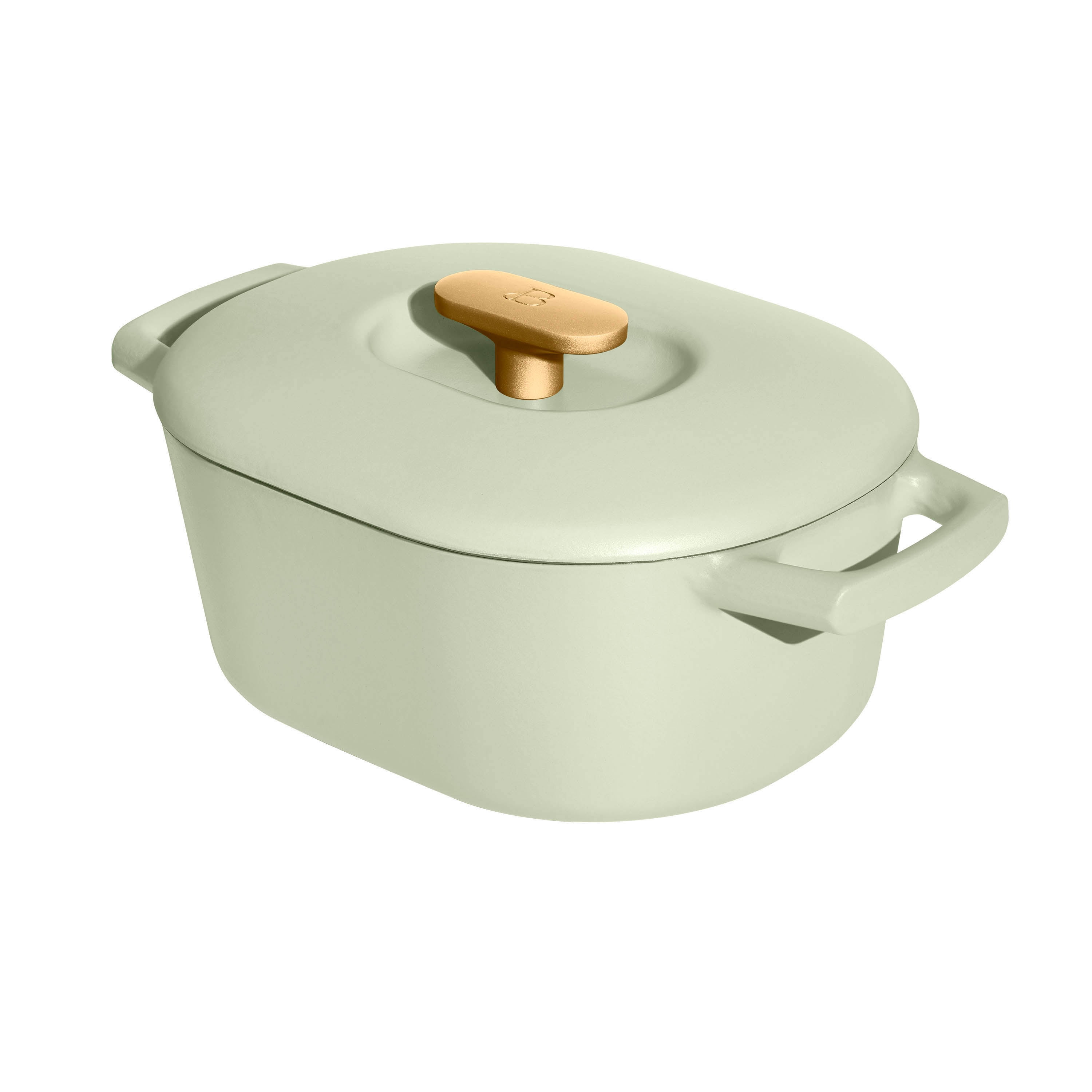 Beautiful by Drew Barrymore 6 qt Enameled Cast Iron Dutch Oven, Sage Green