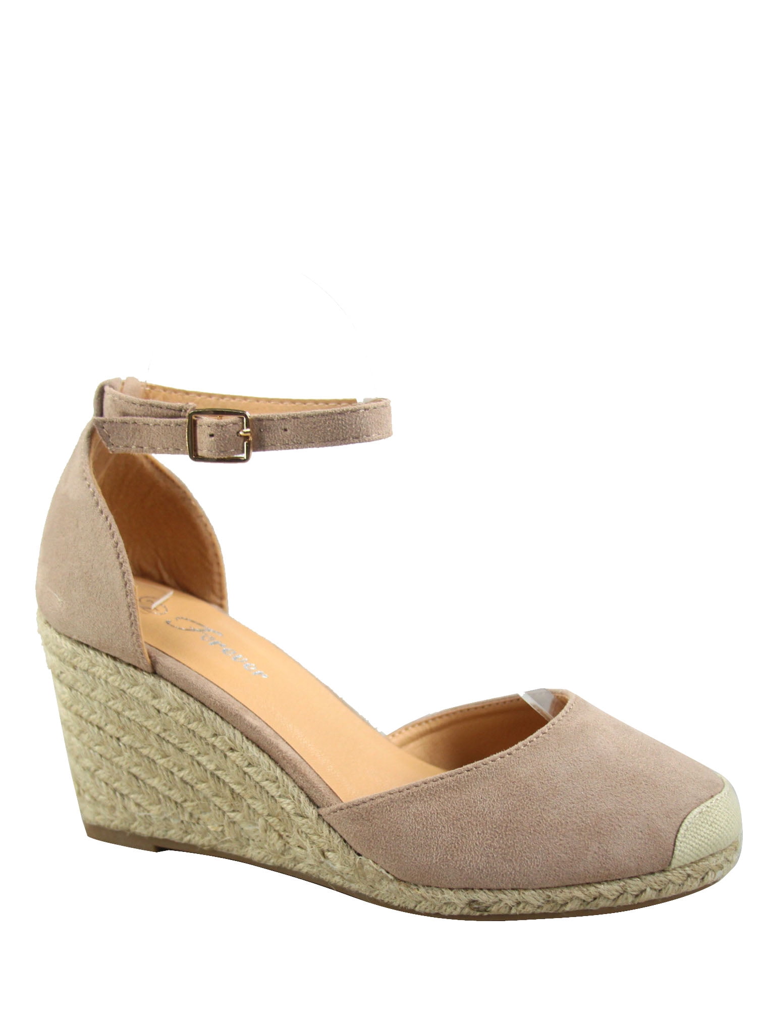 Palin-14 Women's Closed Round Toe Ankle Strap Espadrille Wedge Sandals ...