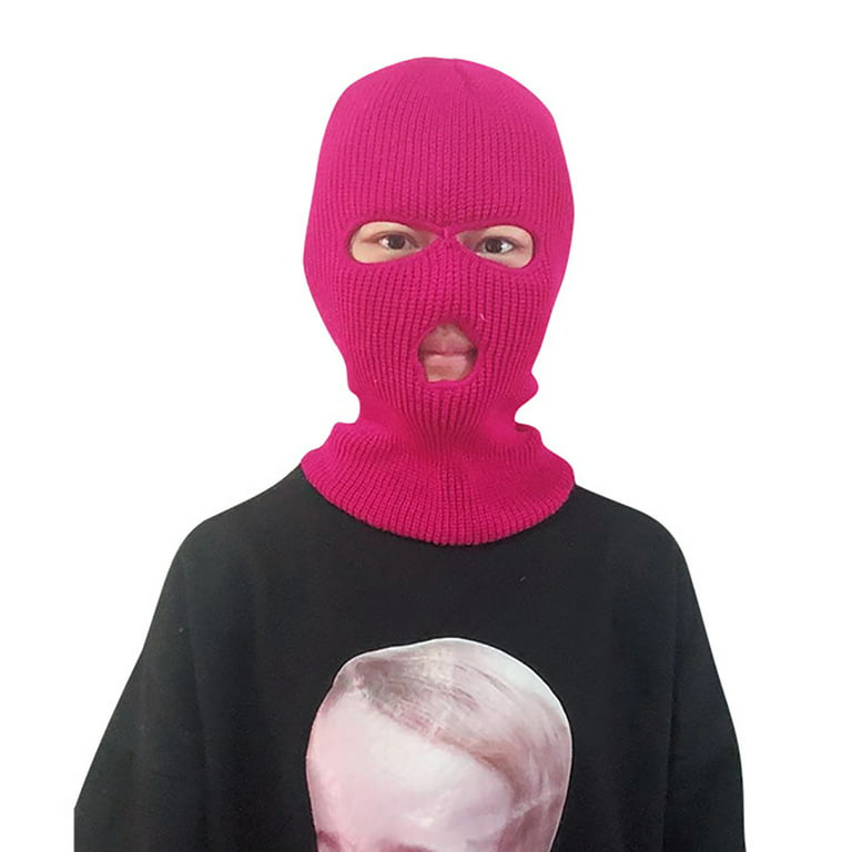 Face Ski Mask Neon Pink Balaclava Outdoor Sport Warm Winter Beanie Hat Cap  OSFM