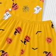 thumbnail image 5 of ZHOGXU Cozy Halloween Themed Short Sleeve Pajama Set Pumpkin Ghost Printed Turndown Collar Button Kids Girls Sleepwear Bedtime Comfortable, 5 of 9