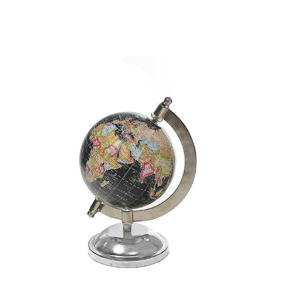 4" Decorative Black Globe With Stand