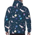 thumbnail image 7 of Wukai Space Dinosaur Print Men Hoodies Fleece Sweatshirts Long Sleeve Sweaters Pullover Fall Outfits Winter Clothes-4X-Large, 7 of 7