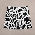 thumbnail image 4 of Black And White Graffiti Skirt Ladies Abstract Art Trendy Mini Skirts High Waist Design Ko, 4 of 7